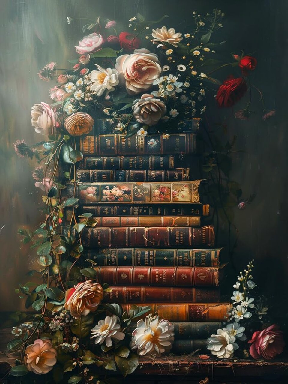 Diamond Painting Kits for Adults - Vintage Books Diamond Art Kits for Adults,5D Diamond Painting